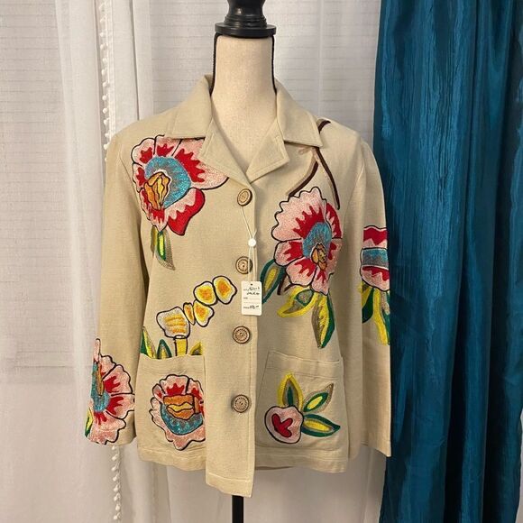 Jackets & Blazers - Allure cotton embroidered blazer, M